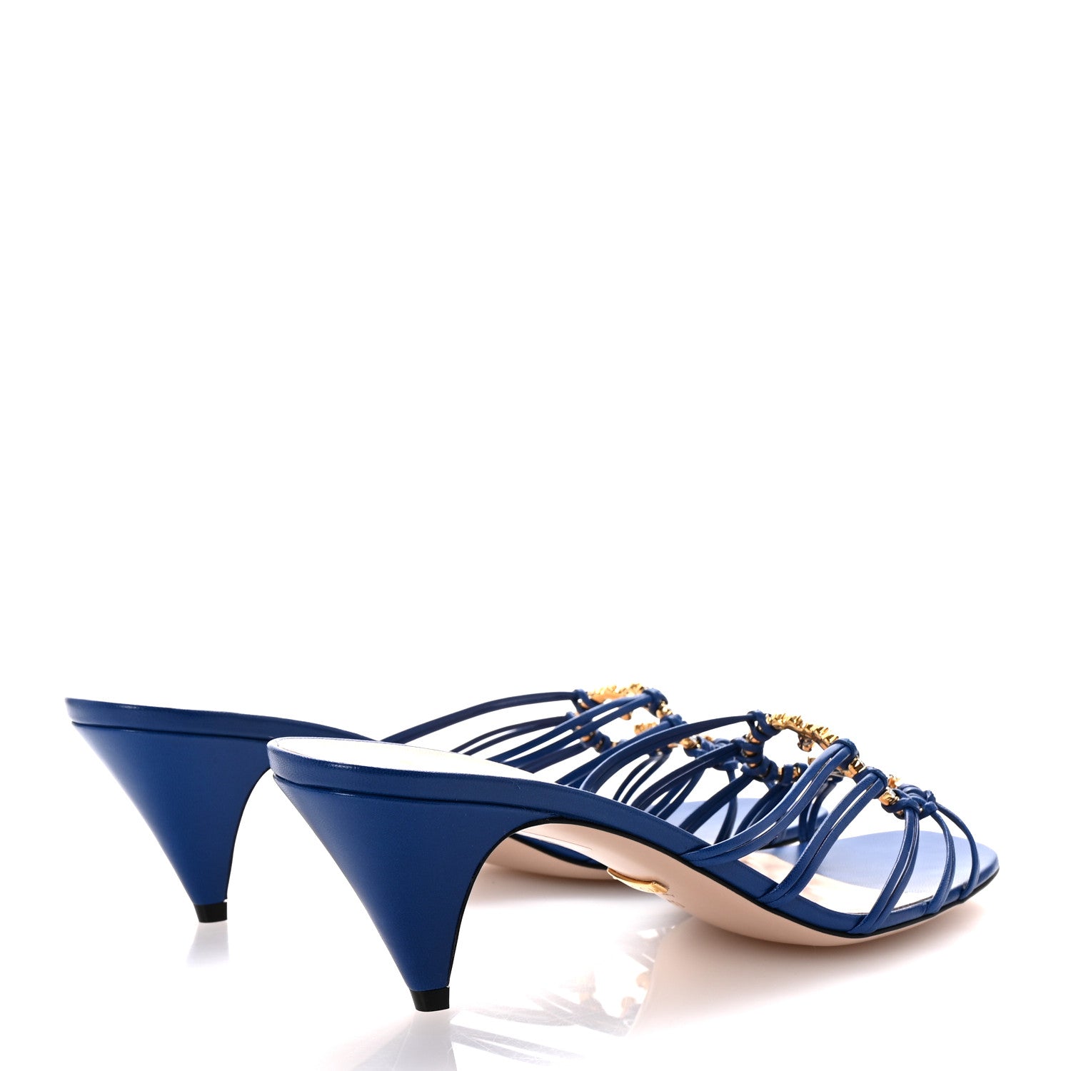 Gucci Malaga Kid Crystal GG Isa Ankle Strap 55mm Sandals 40 Rio Blue 5 of 9