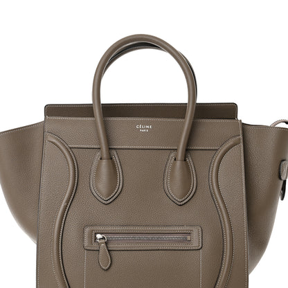 Celine Drummed Calfskin Mini Luggage Souris 8 of 12