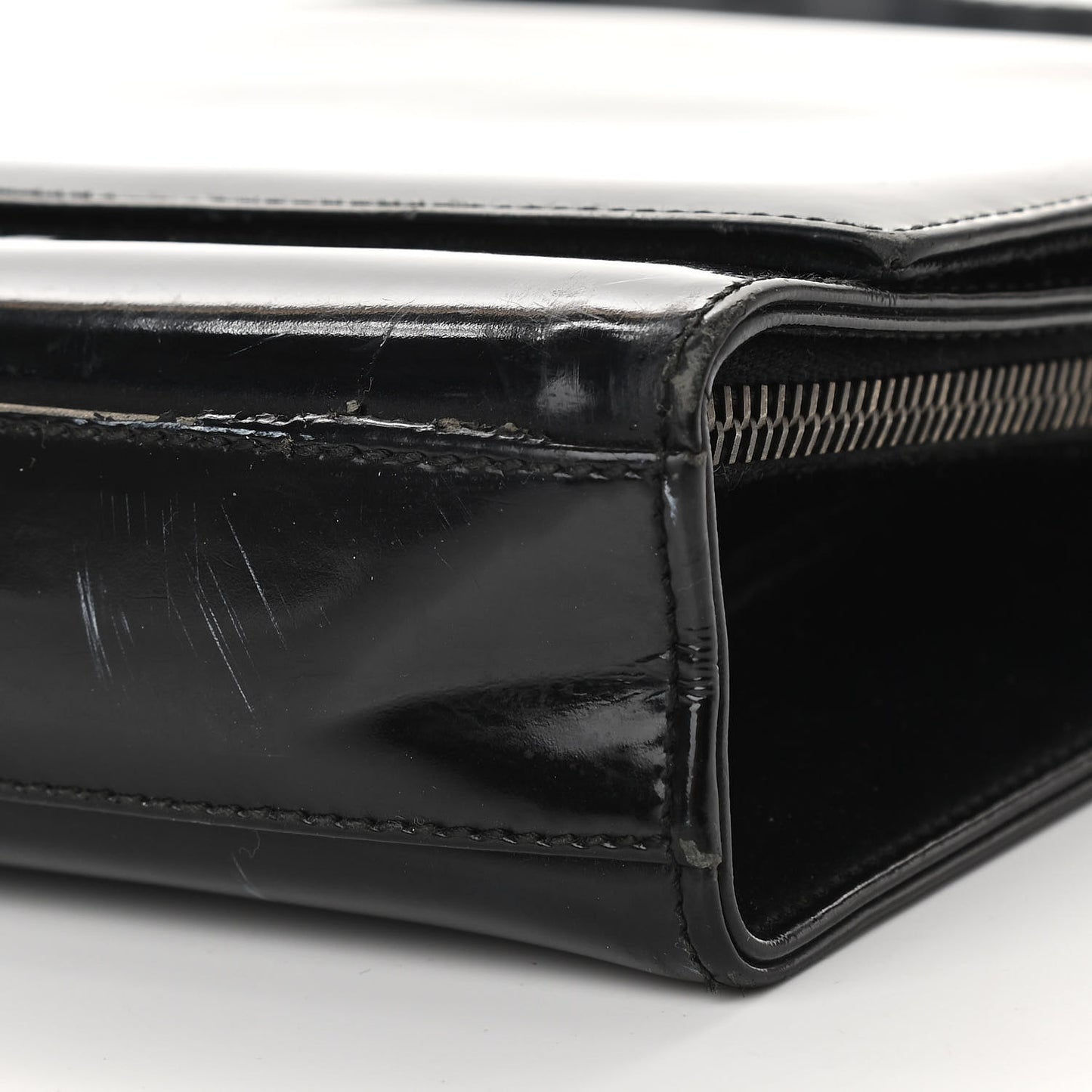 Patent Web Shoulder Bag Black