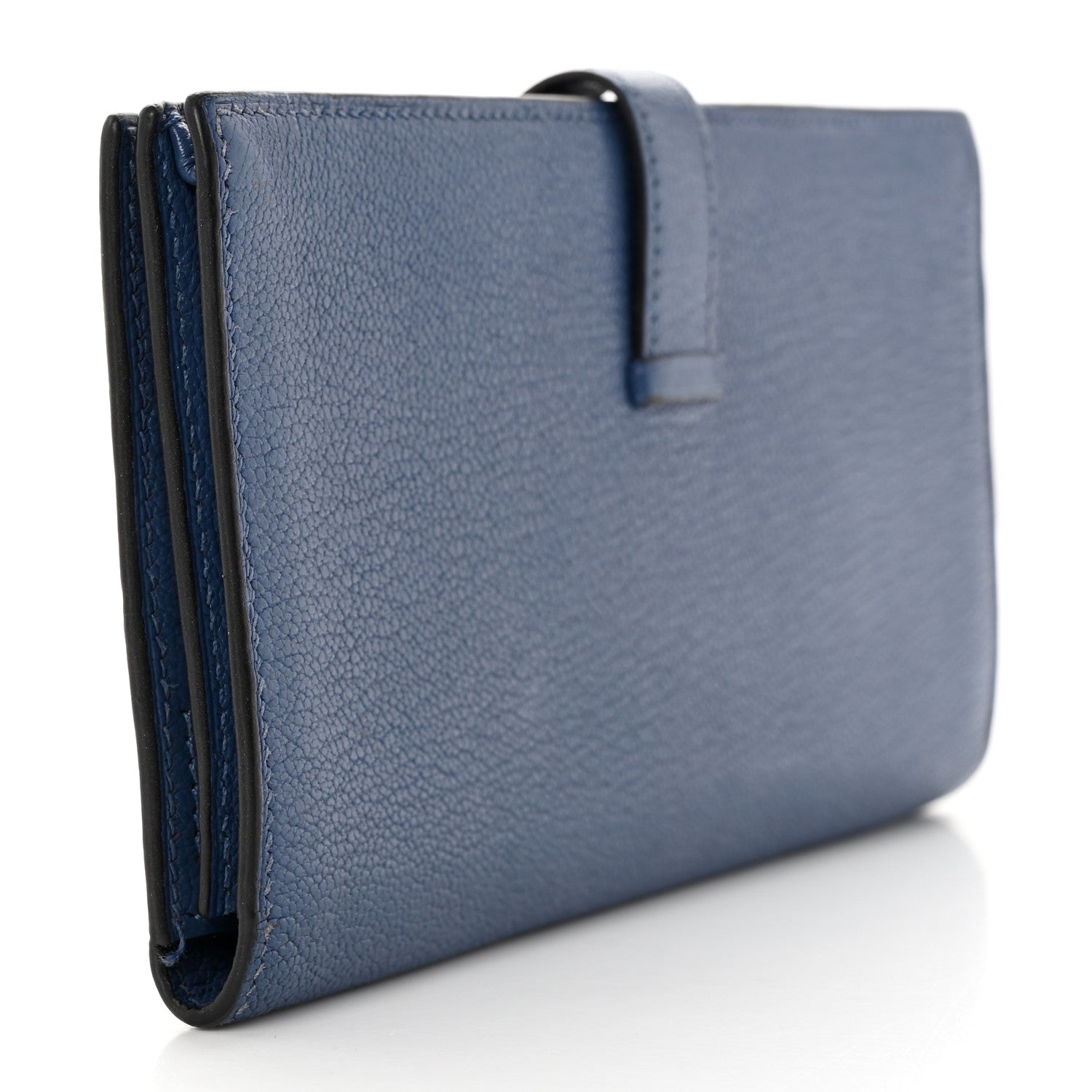 Hermes Chevre Mysore Bearn Gusset Wallet Bleu Agate 3 of 9