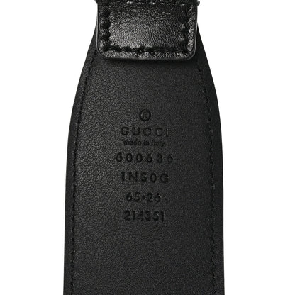 Gucci Efesto Leather Horsebit 25mm Belt 65/26 Black 3 of 6