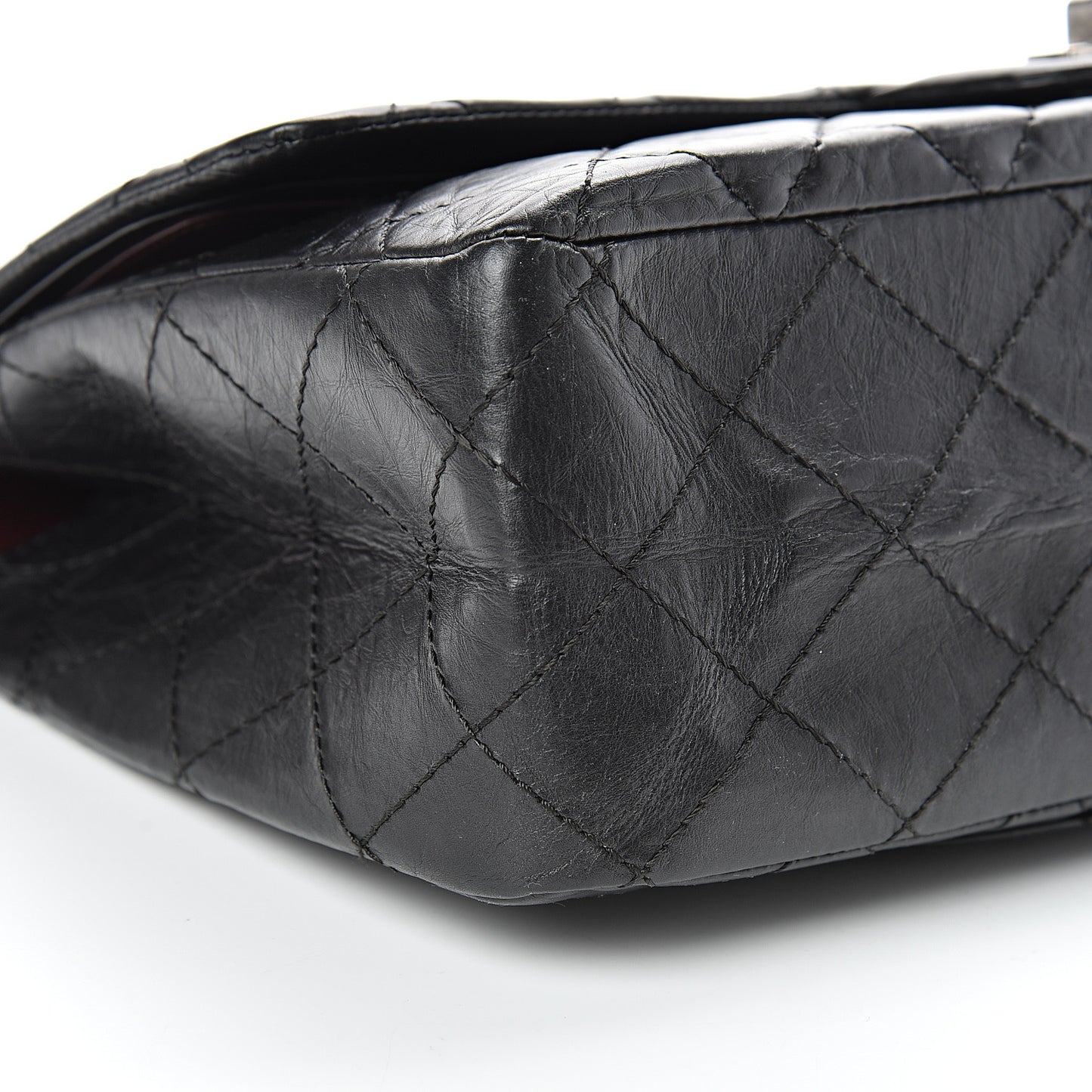 Aged Calfskin Quilted 2.55 Reissue 227 Flap Black