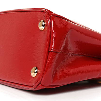 Prada Saffiano Vernice Mini Galleria Double Zip Tote Rosso 10 of 15