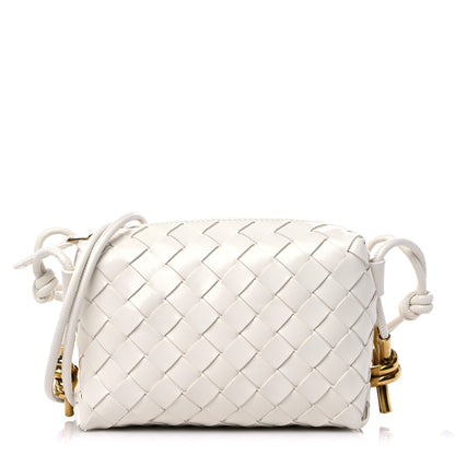 Bottega Veneta Nappa Intrecciato Metallic Knot Mini Loop Camera Bag Bone 1 of 8