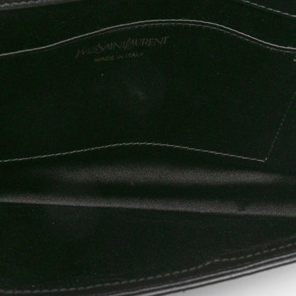 Saint Laurent Goatskin Monogram Large Belle De Jour Clutch Black 5 of 9