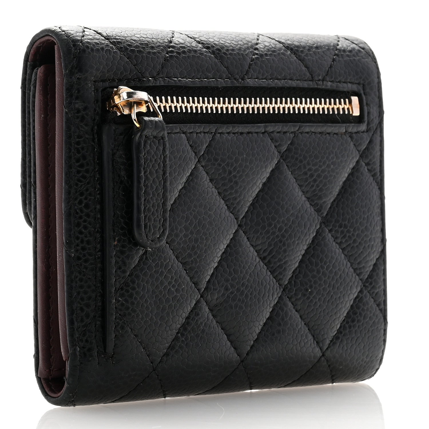 Chanel Caviar Quilted Compact Flap Wallet Black 3 of 10