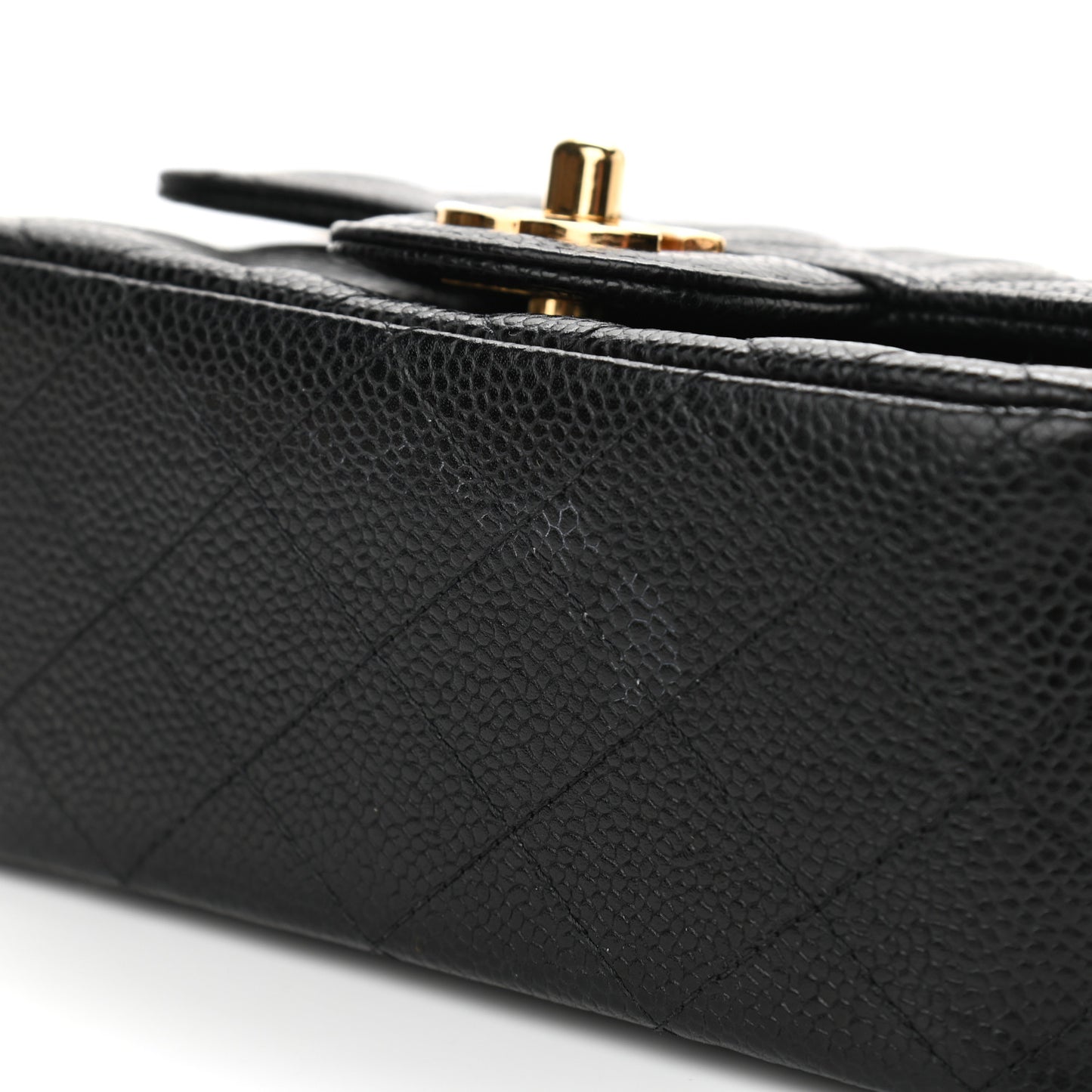 Caviar Quilted Mini Square Flap Black