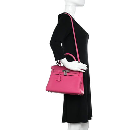 Hermes Togo Kelly Retourne 28 Rose Shocking 2 of 16
