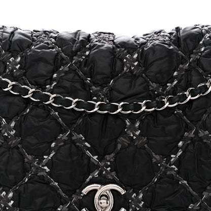 Chanel Nylon Quilted Tweed Stitch Bubble Flap Black 8 of 12