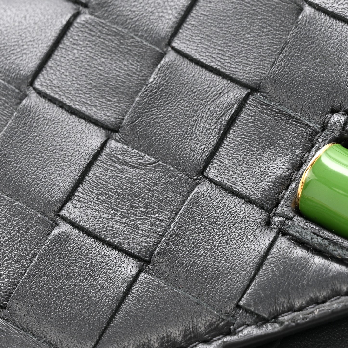 Nappa Intrecciato Enamel Long Andiamo Top Handle Daisy Clutch Ardoise