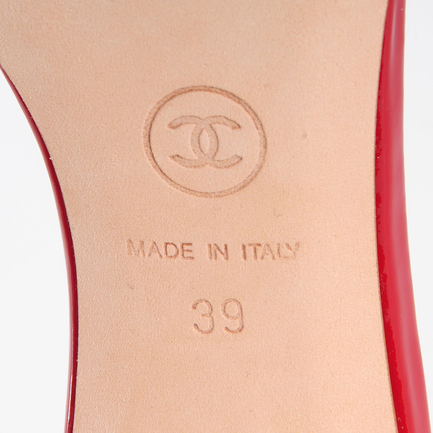 Patent Leather CC Mules 39 Rouge