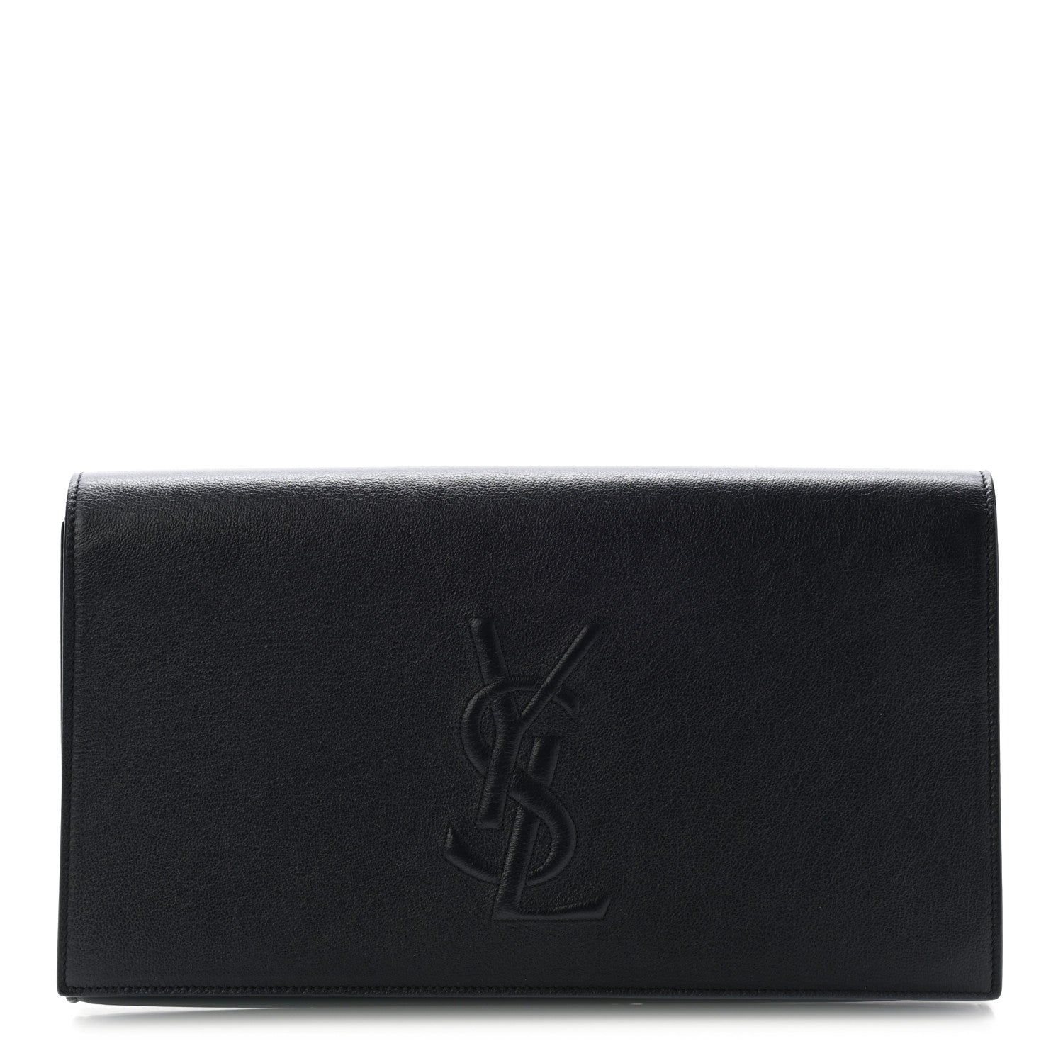 Saint Laurent Calfskin Monogram Large Belle De Jour Clutch Black 1 of 5