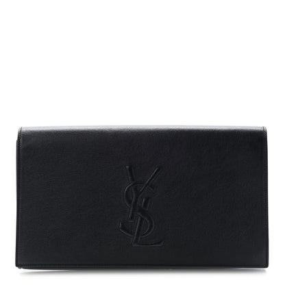 Saint Laurent Calfskin Monogram Large Belle De Jour Clutch Black 1 of 5