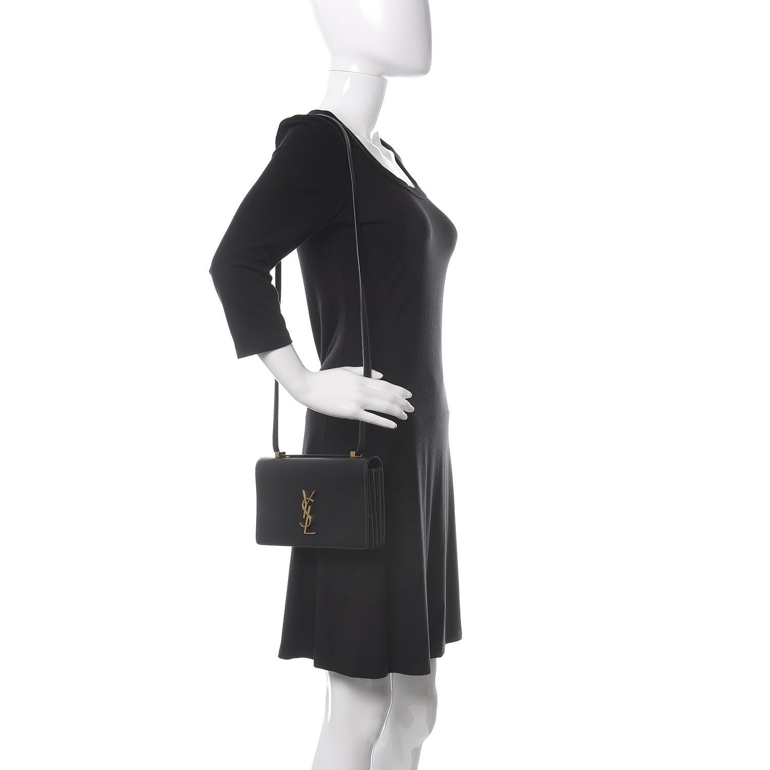 Saint Laurent Calfskin Monogram Small Dylan Shoulder Bag Black 2 of 11