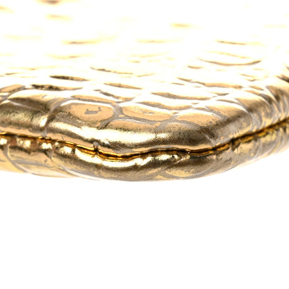 Chanel Metallic Calfskin Crocodile Embossed Cocodile Small Cosmetic Case Gold 10 of 10