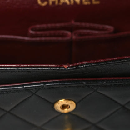 Chanel Lambskin Quilted Medium Double Flap Black 11 of 12