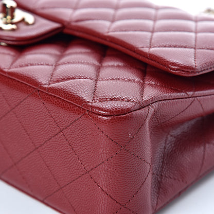 Chanel Iridescent Caviar Quilted Medium Double Flap Burgundy 11 of 12