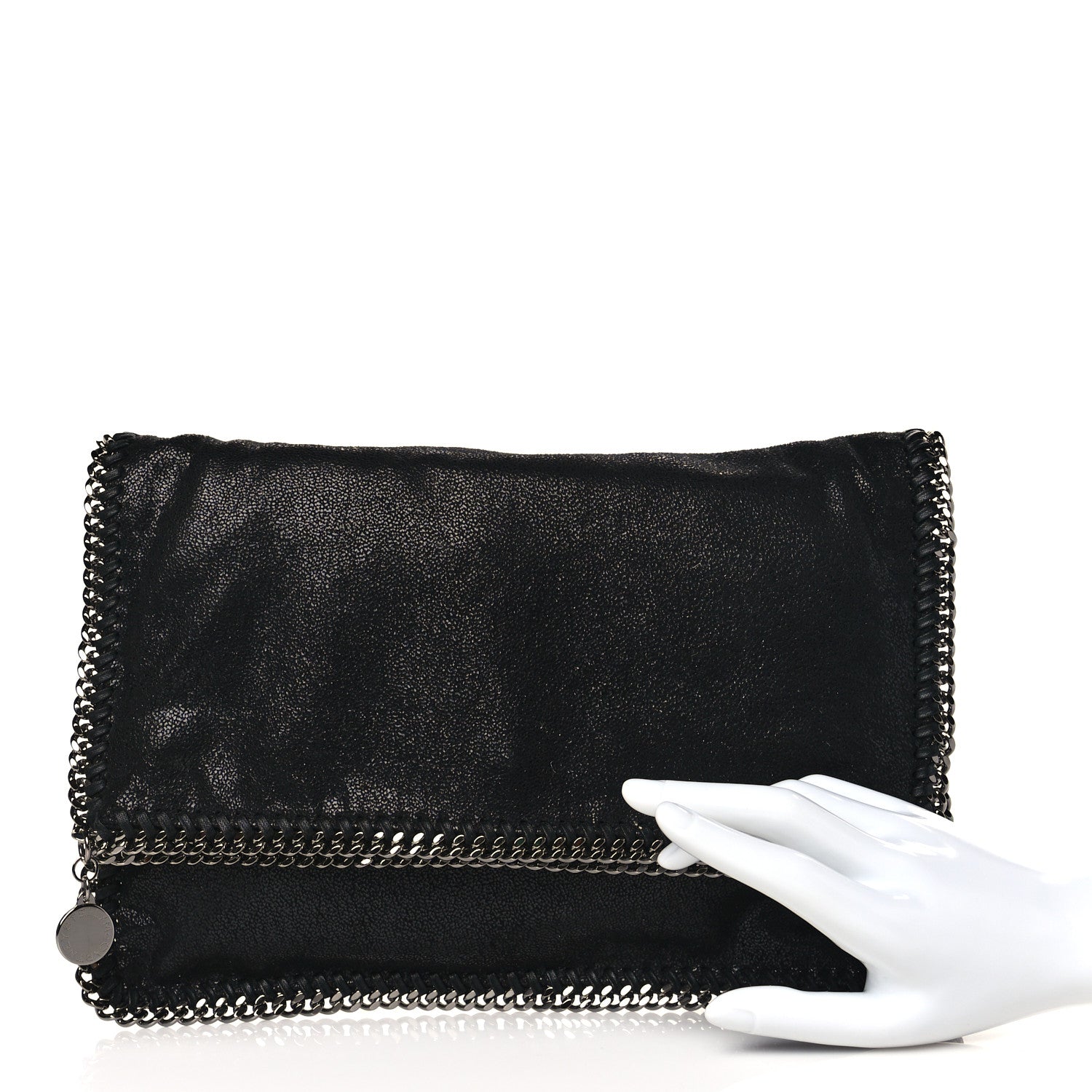 Stella McCartney Shaggy Deer Falabella Fold Over Clutch Black 3 of 8