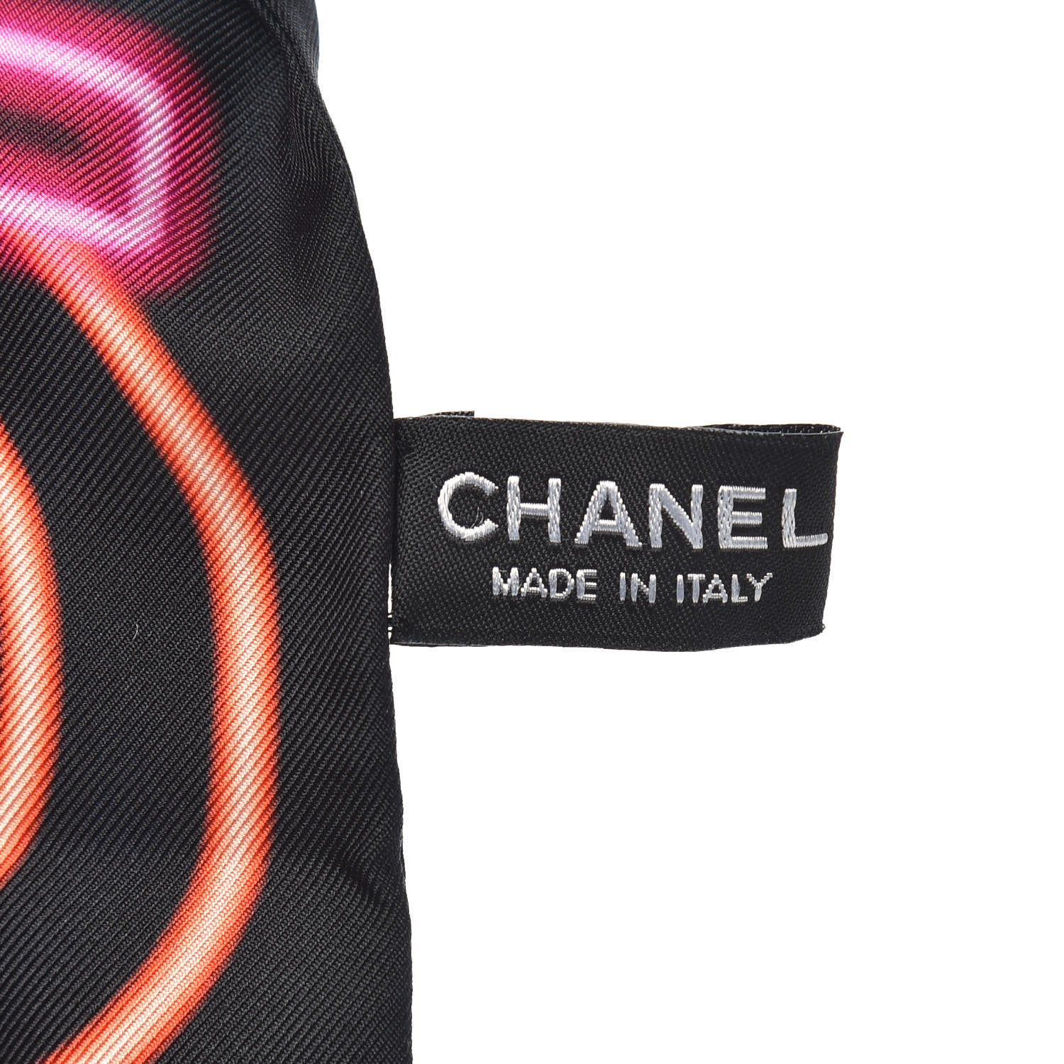 Chanel Silk Neon CC Bandeau Scarf Black Multicolor 3 of 5