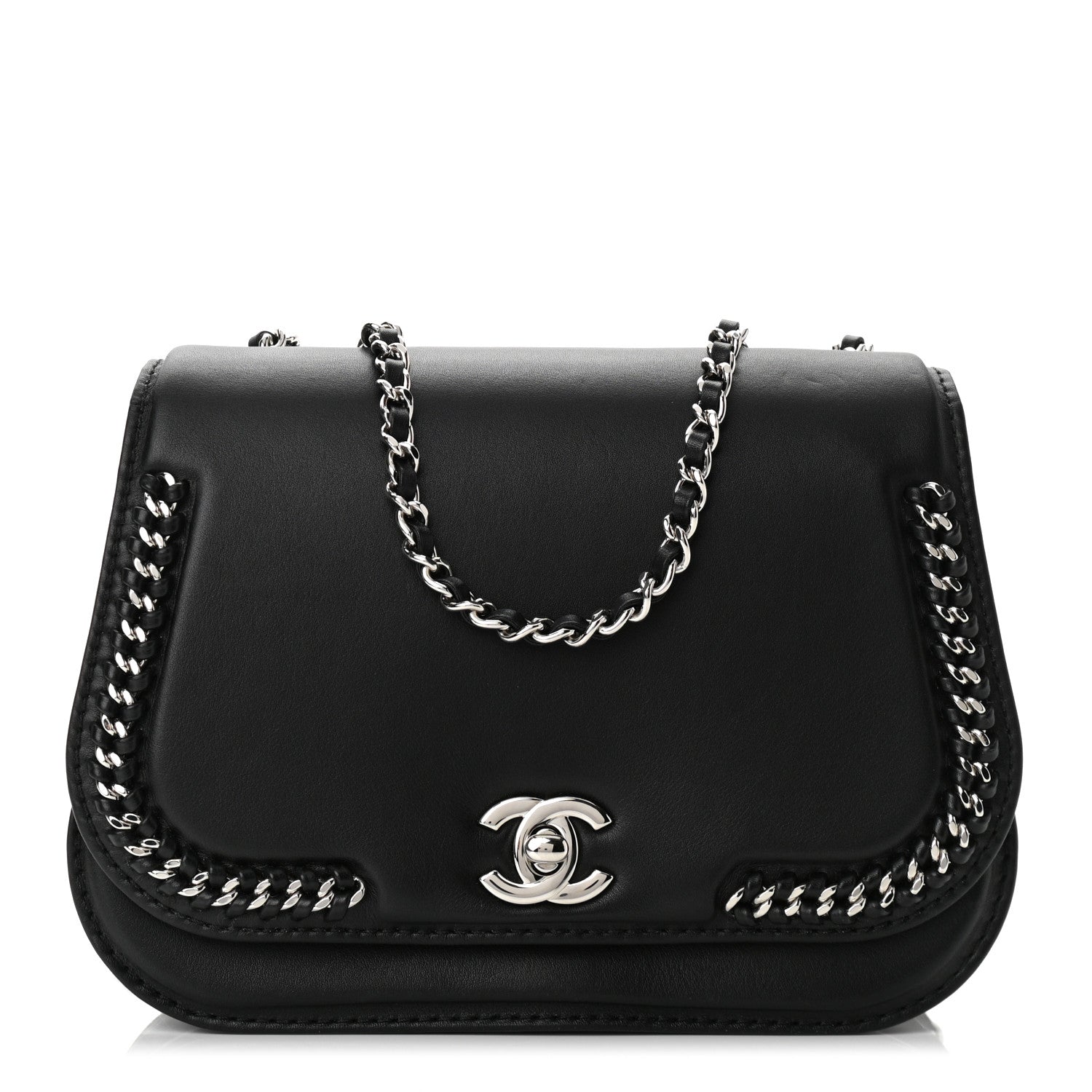 Chanel Calfskin Braided Small Chic Flap Black 1 of 9