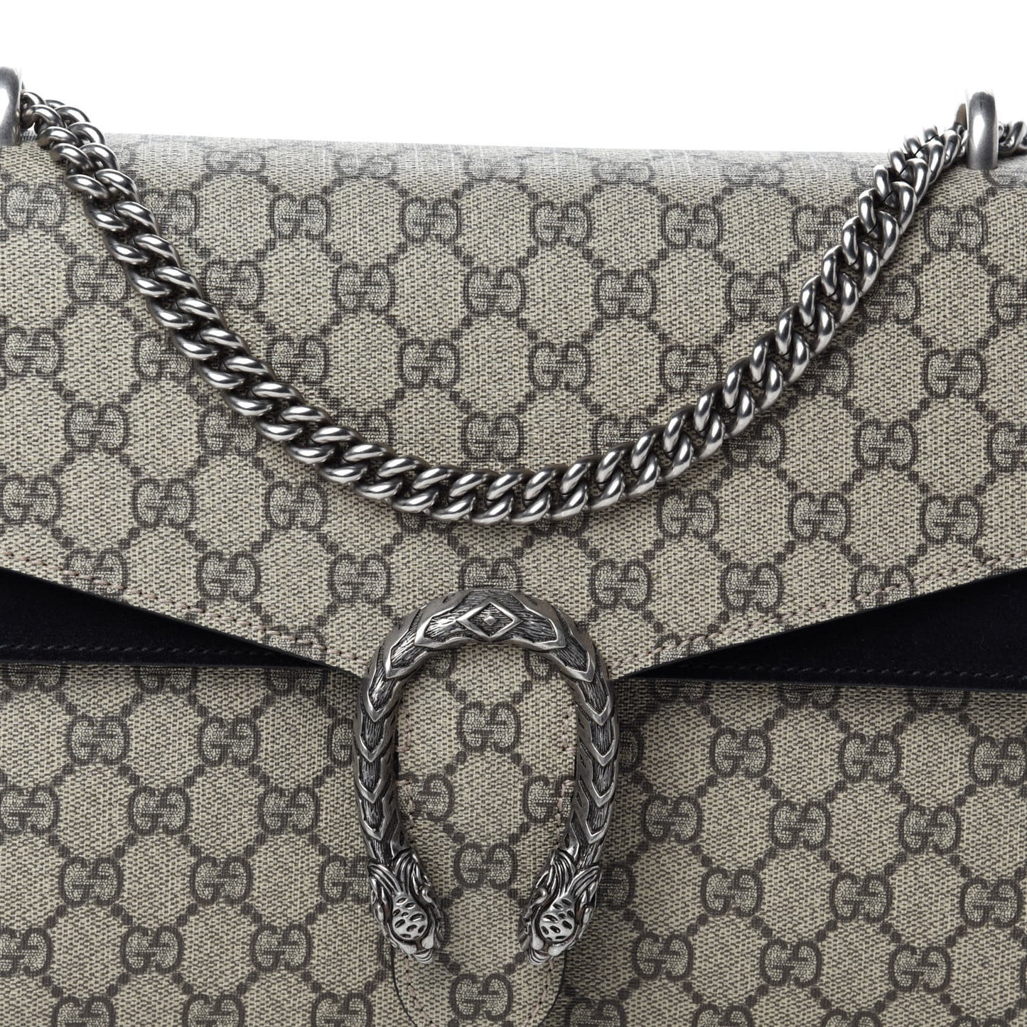 GG Supreme Monogram Medium Dionysus Shoulder Bag Black
