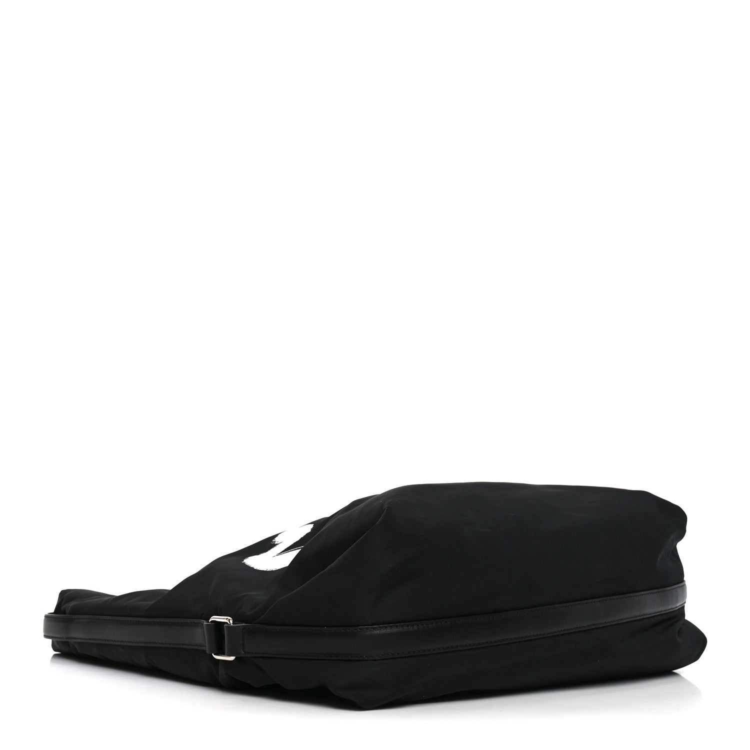 Alexander McQueen Nylon Graffiti Logo The Bundle Tote Black White 6 of 17