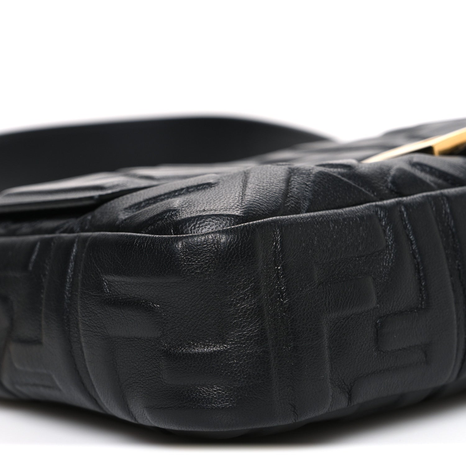Fendi Nappa FF 1974 Embossed Baguette Black 9 of 10