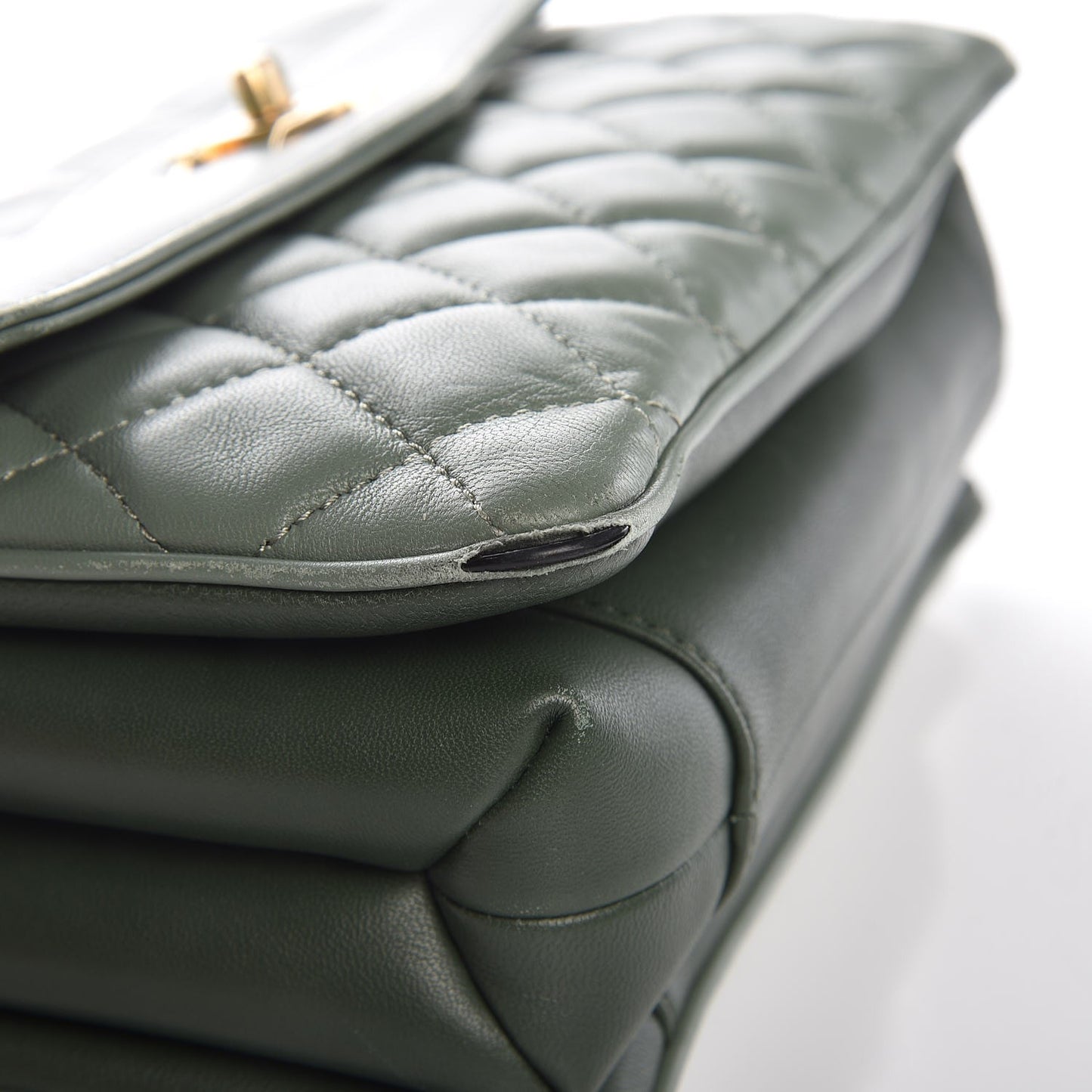 Lambskin Quilted Coco Vintage Flap Green