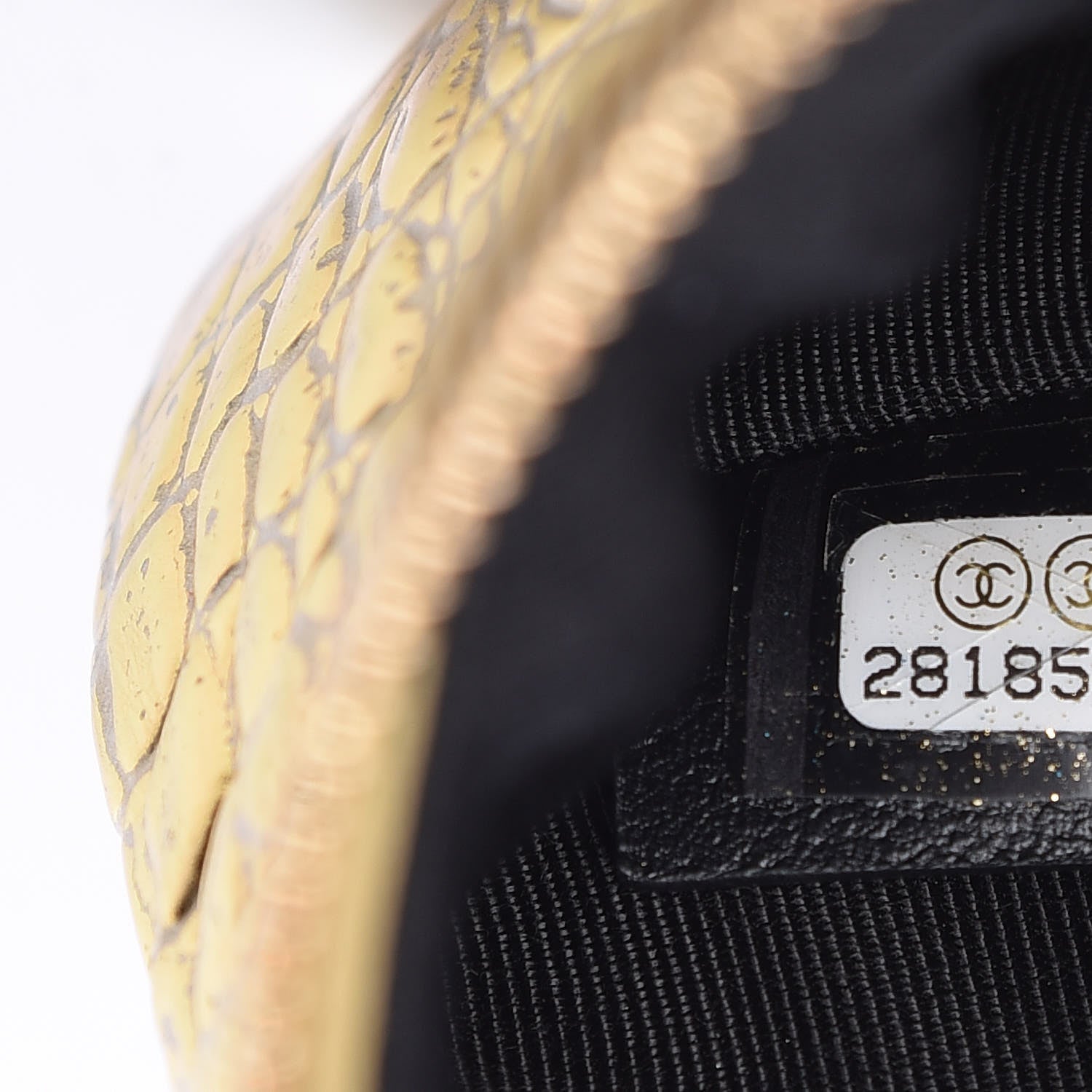 Chanel Metallic Calfskin Crocodile Embossed Cocodile Cosmetic Case Gold 13 of 16