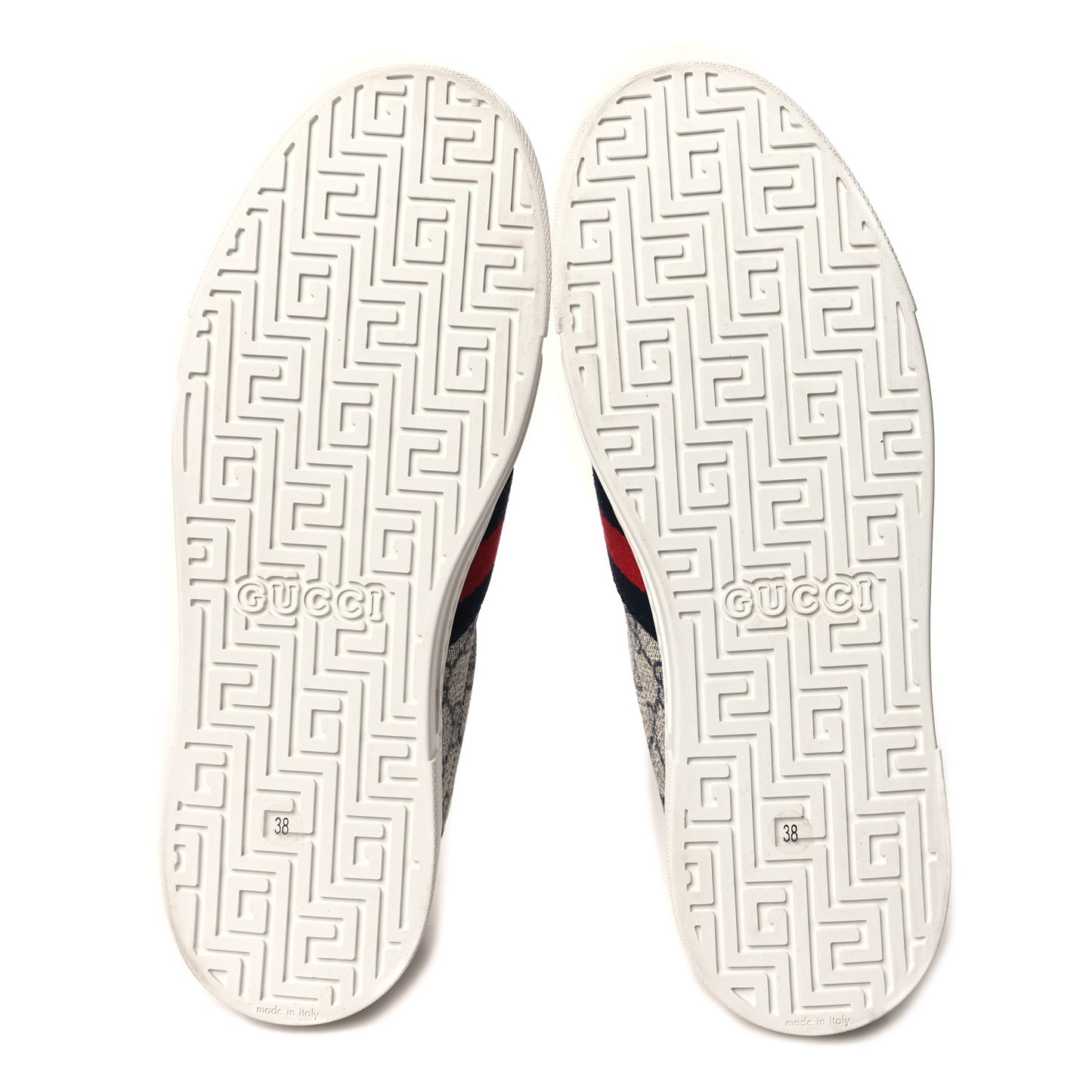 GG Supreme Monogram Womens Ace Low-Top Sneaker 38 Beige