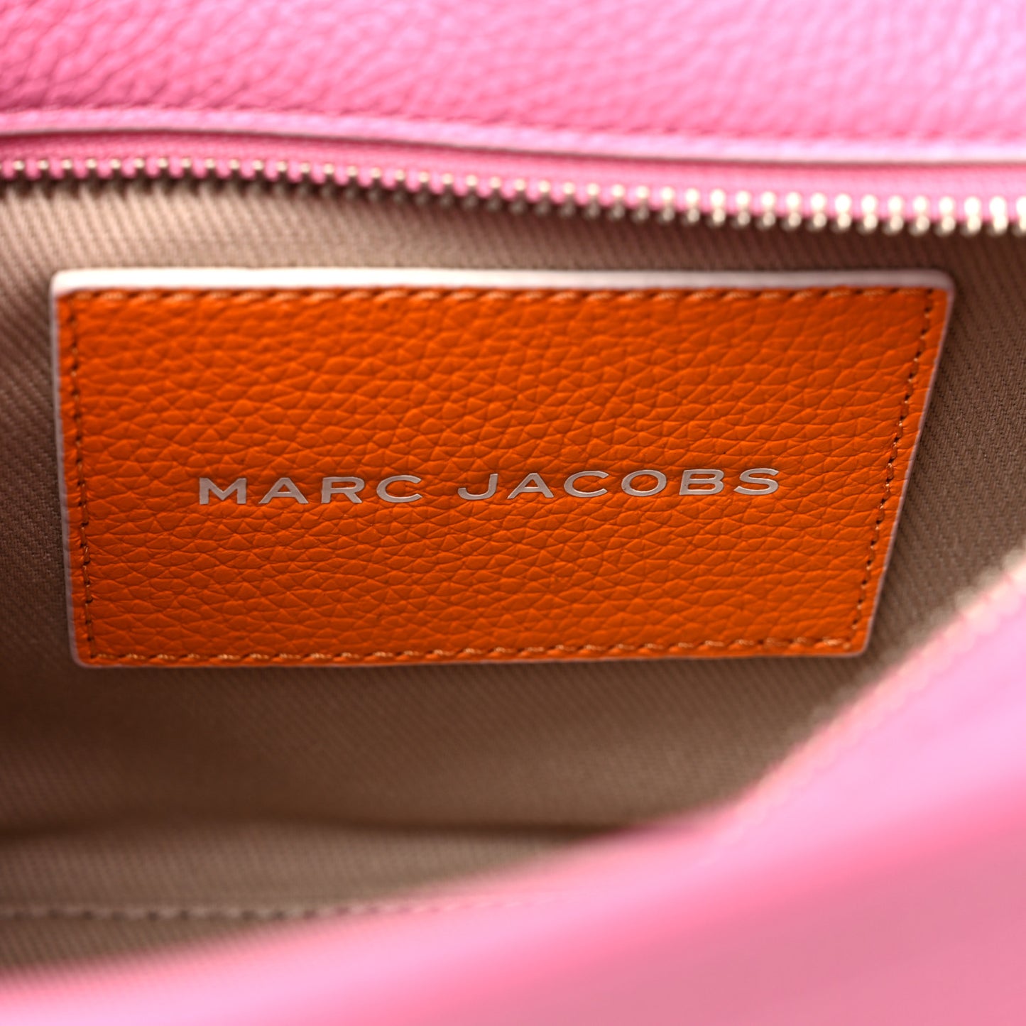 Grained Calfskin Small The Tote Bag Pink Orange