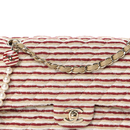 Chanel Jersey Quilted Medium Coco Sailor Flap Red White 10 of 10