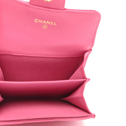 Chanel Caviar Quilted Flap Card Holder Wallet Pink 4 of 8