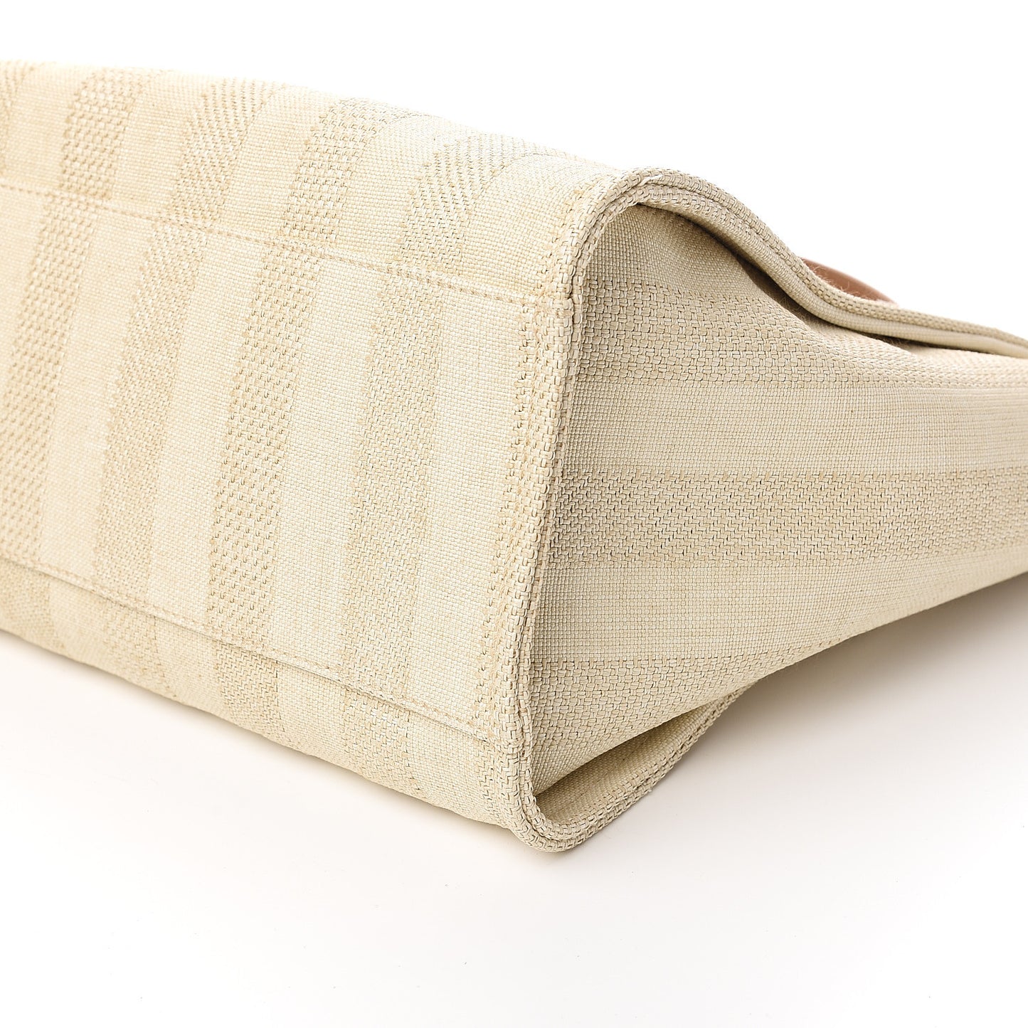 Mixed Fibers Striped Medium Deauville Tote Beige
