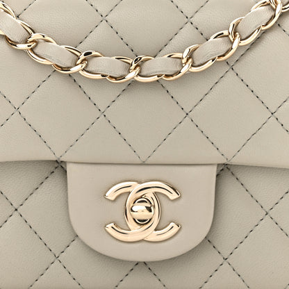 Chanel Lambskin Quilted Mini Rectangular Flap Grey 10 of 11