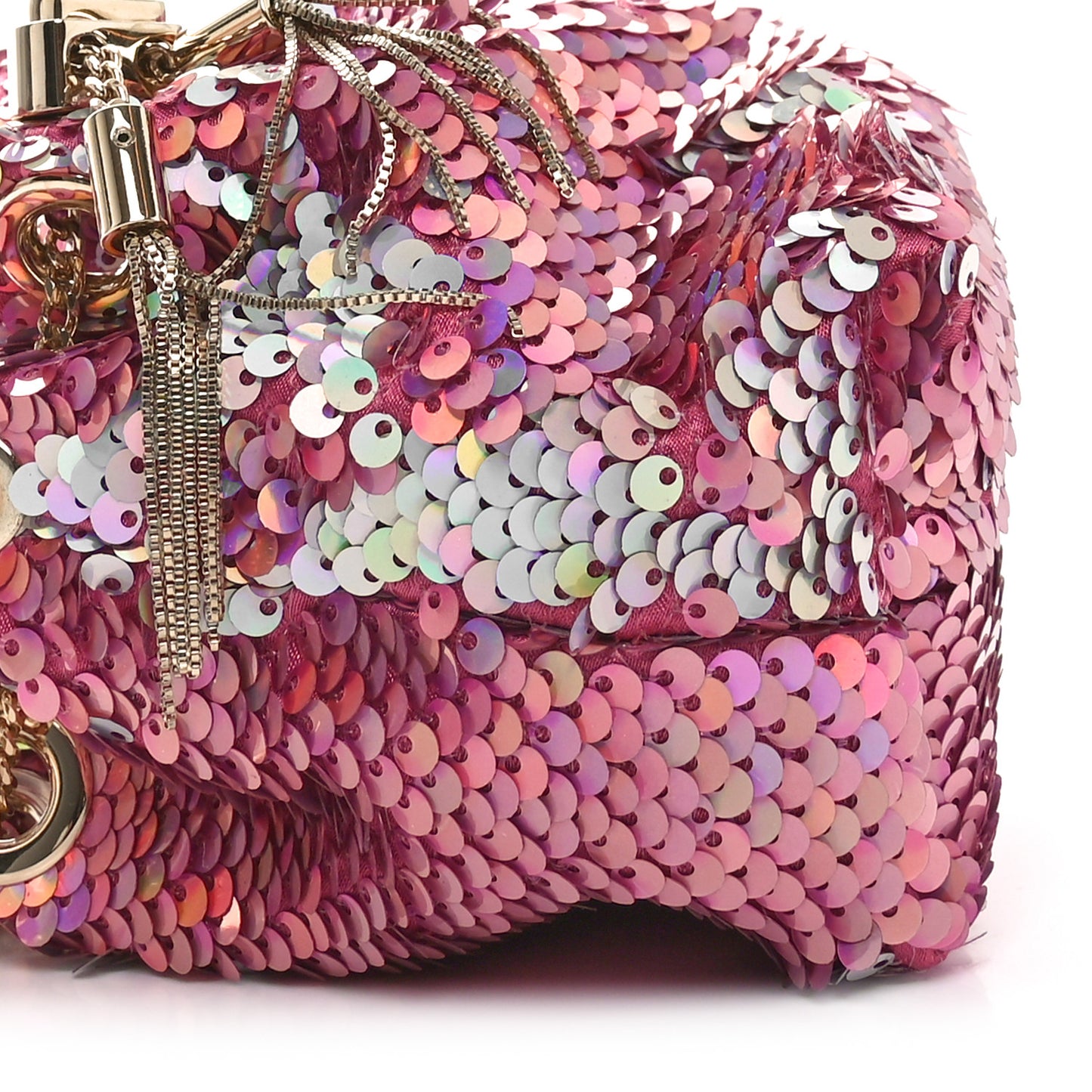 Sequin Paillettes Micro Bon Bon Bag Pink Multicolor