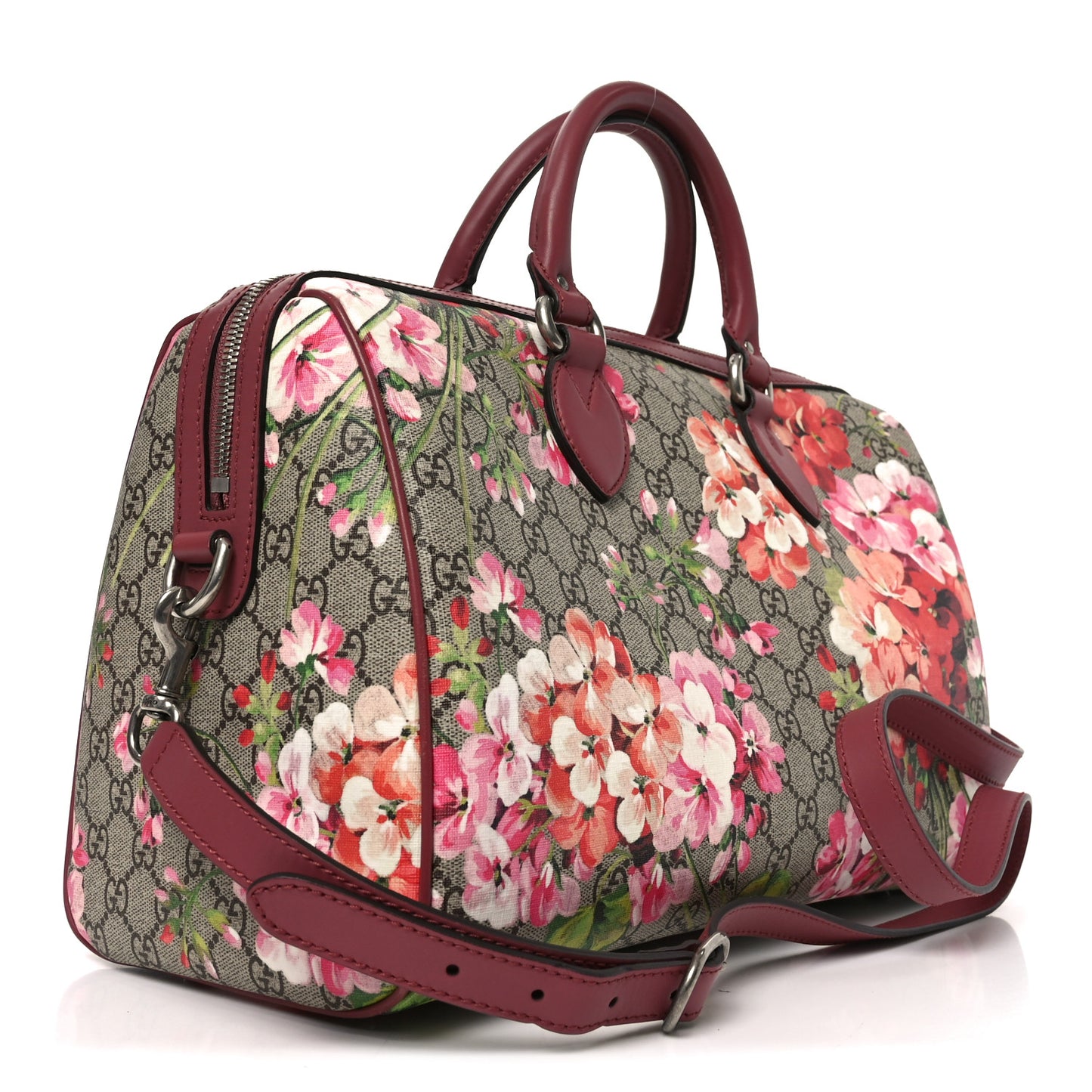 GG Supreme Monogram Blooms Medium Boston Beige Multicolor Dry Rose
