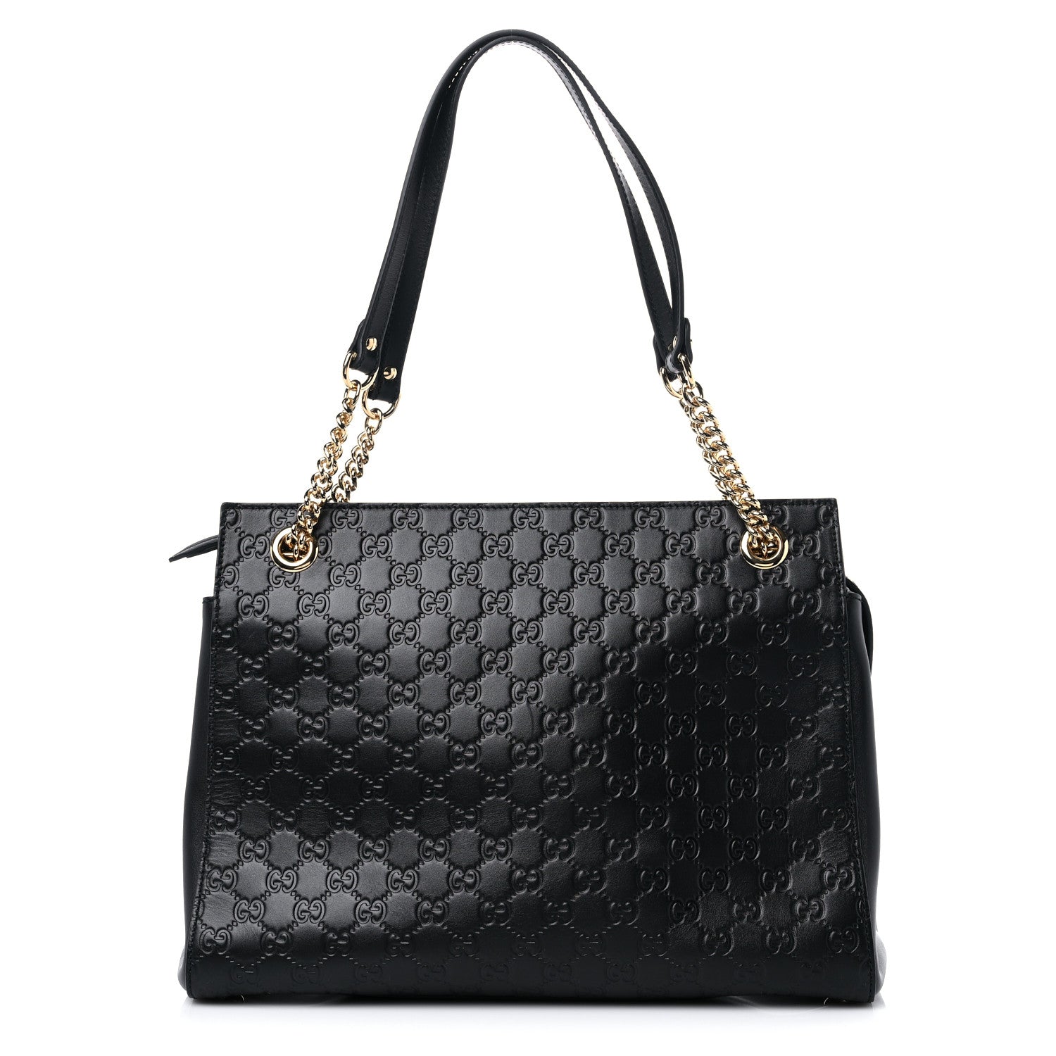 Gucci Guccissima Signature Large Shoulder Tote Bag Black 1 of 8