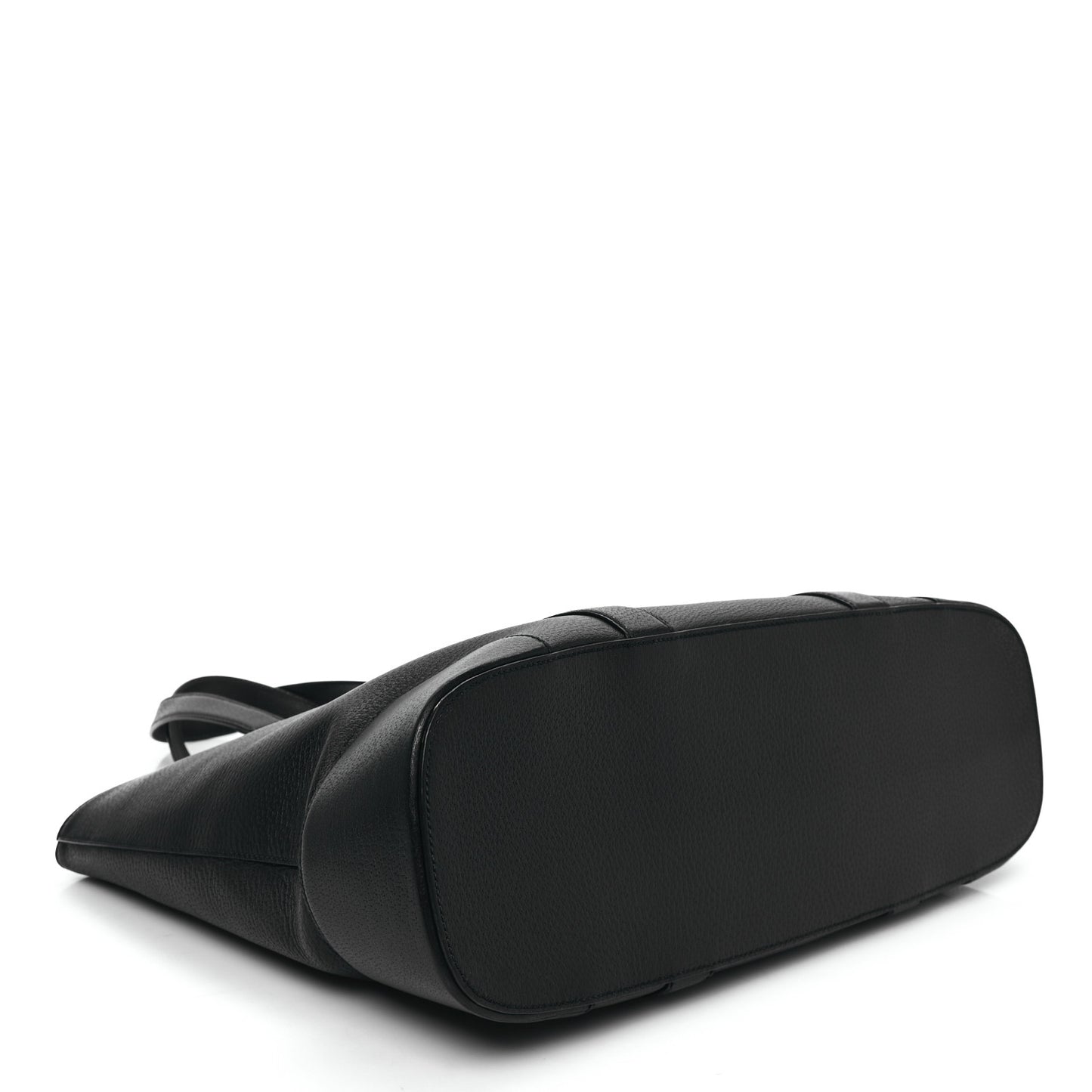 Textured Dollar Calfskin Web Tote Black