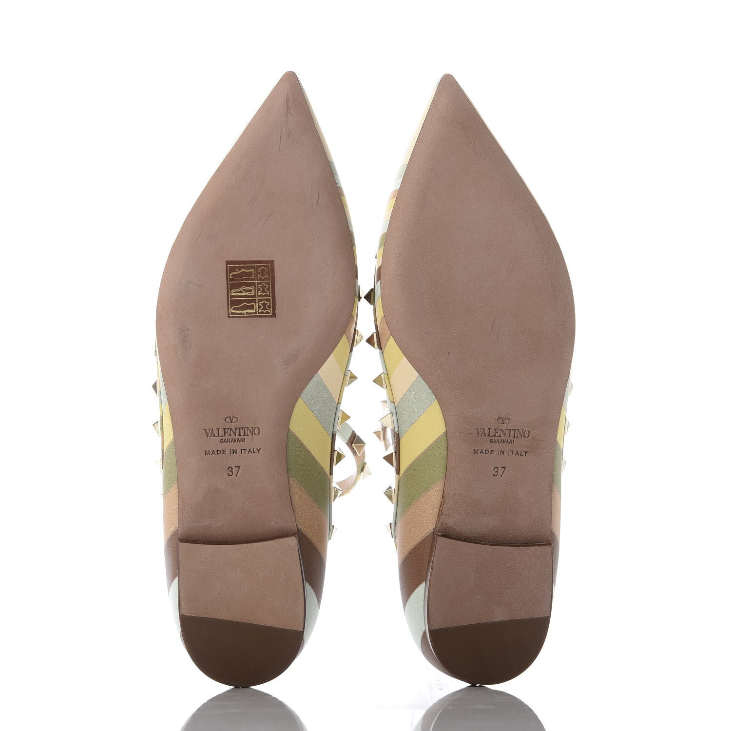 Valentino Garavani Nappa Native Couture 1975 Rockstud Cage Ballerina Flats 37 Multicolor 5 of 9