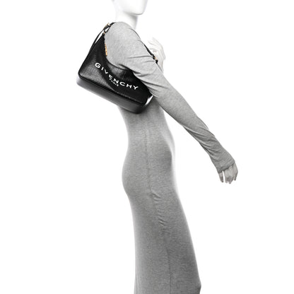 Givenchy Coated Canvas Logo 4G Embossed Small Moon Cut Out Shoulder Bag Black 2 of 11