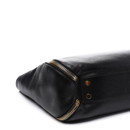 Tom Ford Grained Calfskin Sedgwick Medium Zipper Tote Black 7 of 11