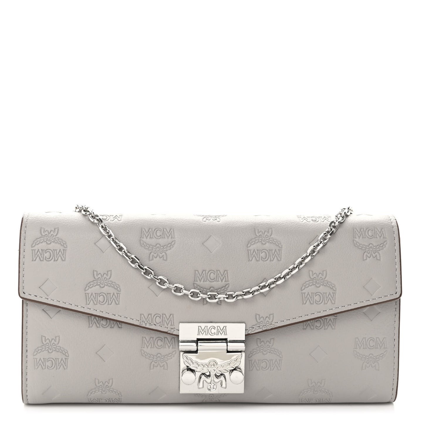 Calfskin Ottomar Large Patricia Wallet On Chain Grey