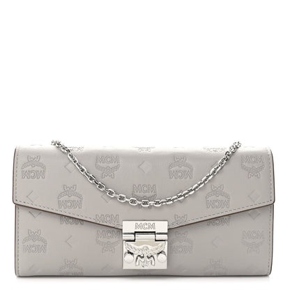 MCM Calfskin Ottomar Large Patricia Wallet On Chain Grey 1 of 10