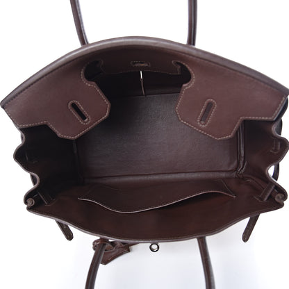 Hermes Toile Swift Birkin 30 Chocolate 7 of 31