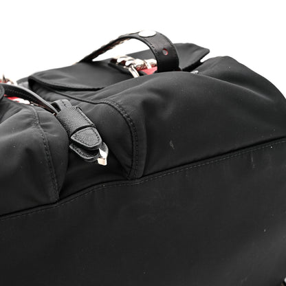 Prada Nylon New Vela Studded Backpack Black Fuoco 10 of 12