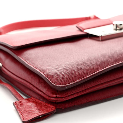Prada Saffiano Soft Sound Shoulder Bag Rosso 9 of 10