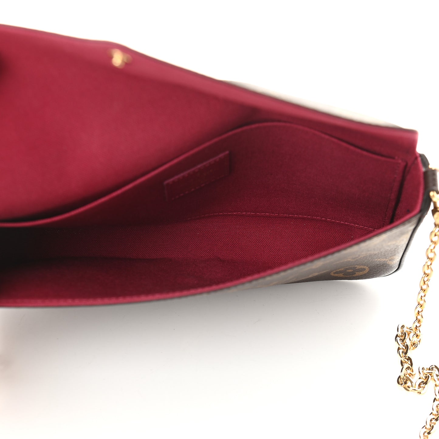 Monogram Pochette Felicie Chain Wallet Fuchsia