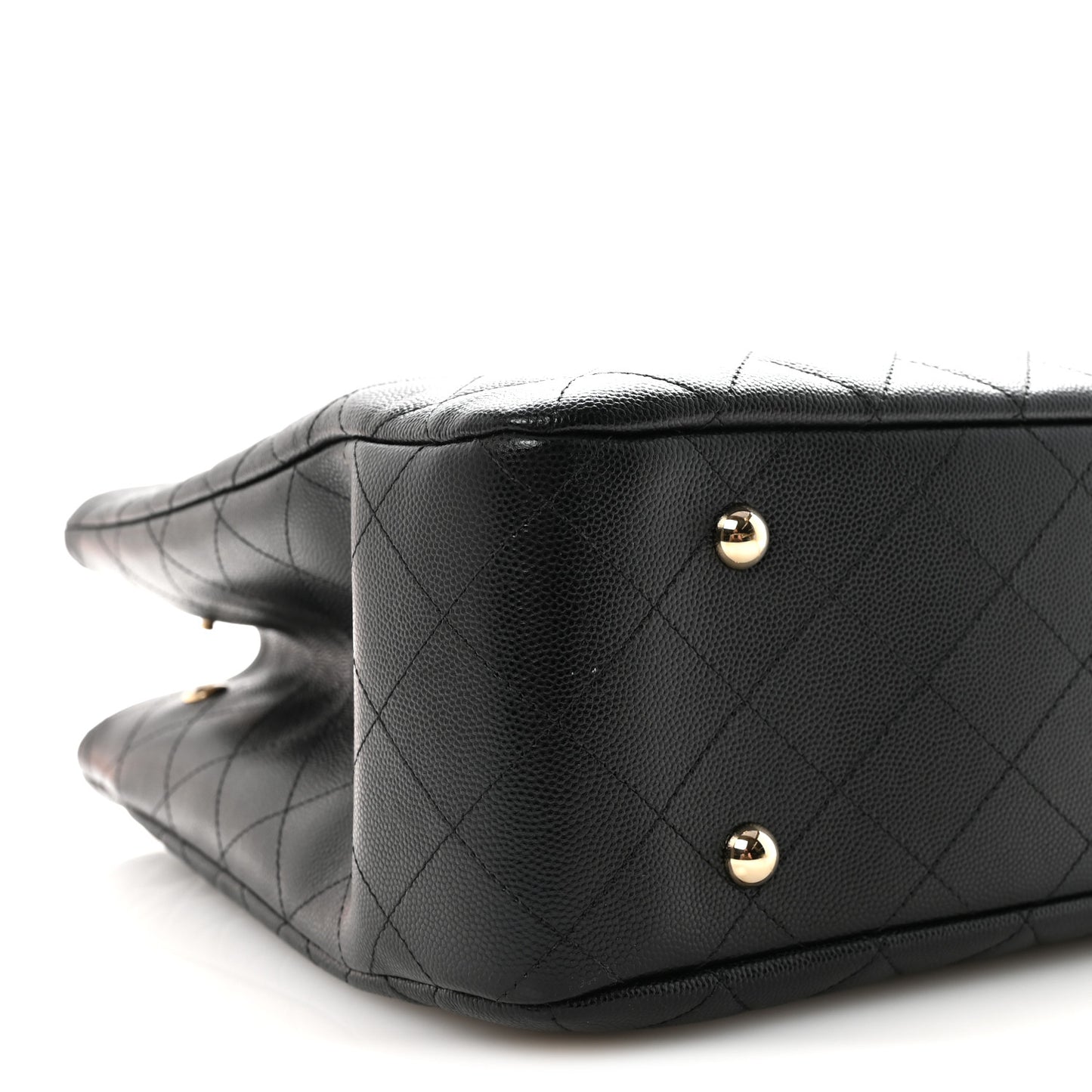 Caviar Quilted Large Shopping Tote Black