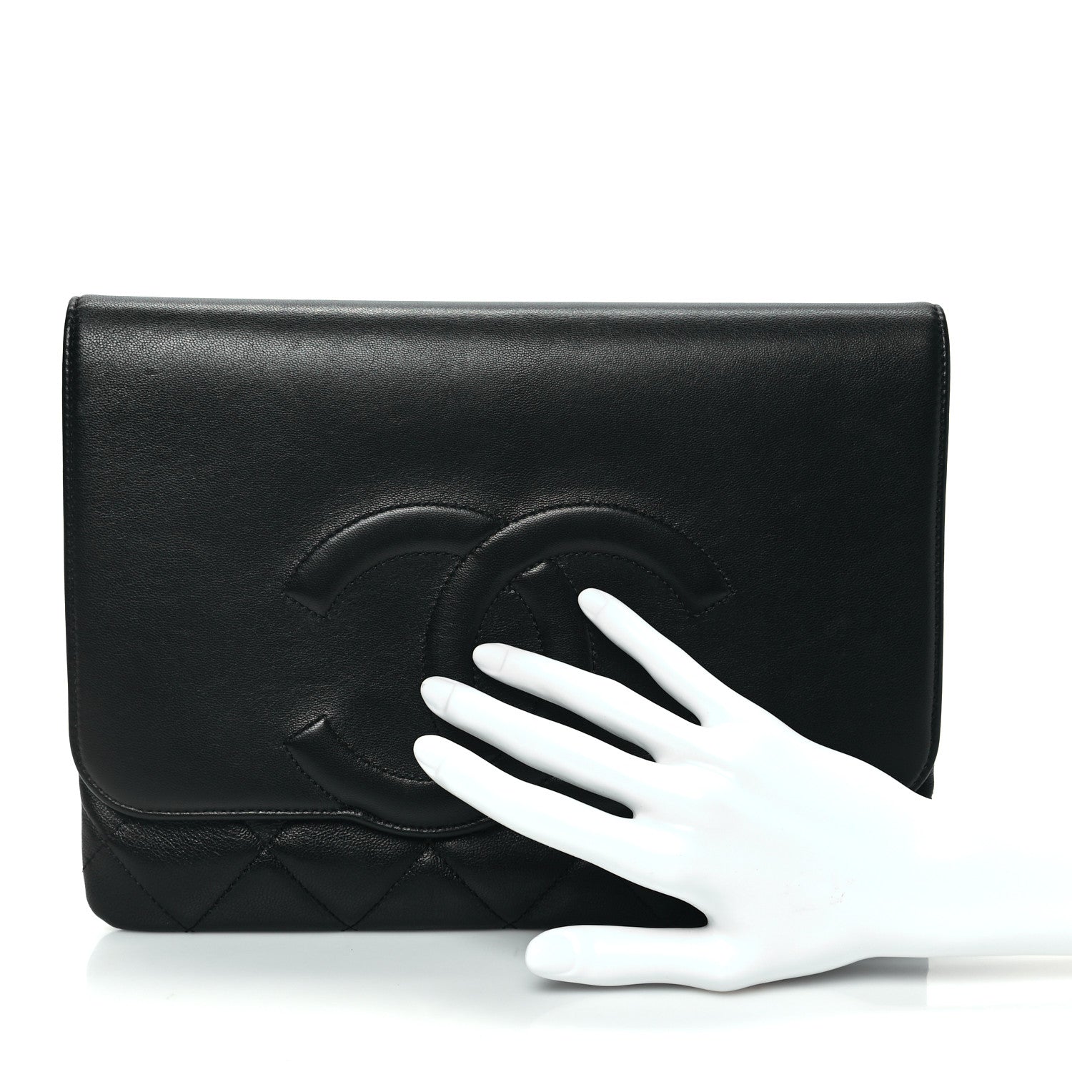 Chanel Goatskin Quilted Timeless CC Clutch Black 2 of 10